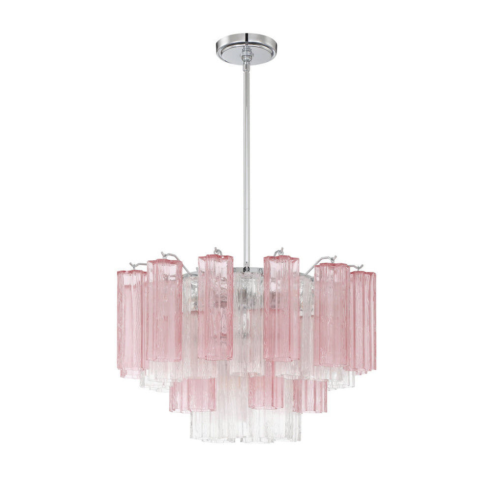 Crystorama Addis 22" 9-Light Chandelier Polished Chrome Spring
