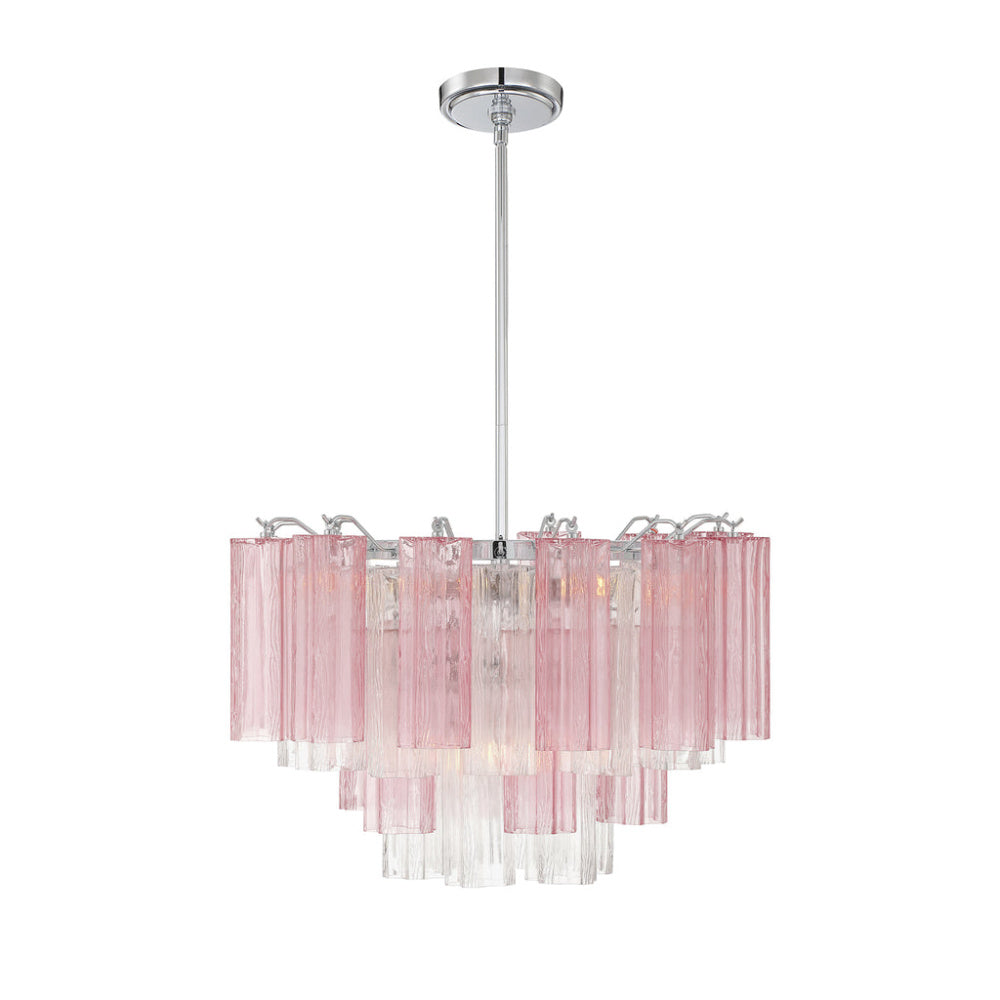 Crystorama Addis 22" 9-Light Chandelier Polished Chrome Spring