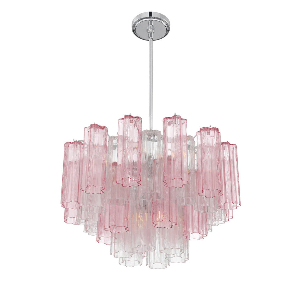 Crystorama Addis 22" 9-Light Chandelier Polished Chrome Spring