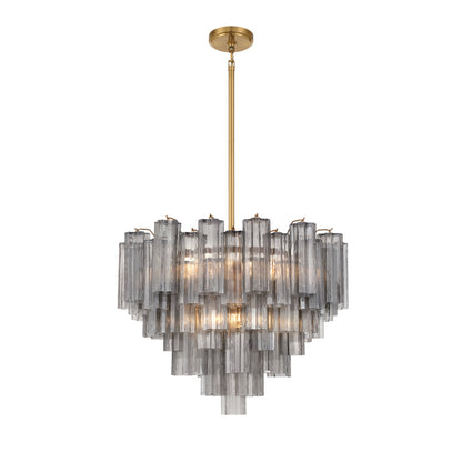 Crystorama Addis 26.75" 12-Light Chandelier Aged Brass Smoke