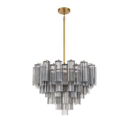 Crystorama Addis 26.75" 12-Light Chandelier Aged Brass Smoke