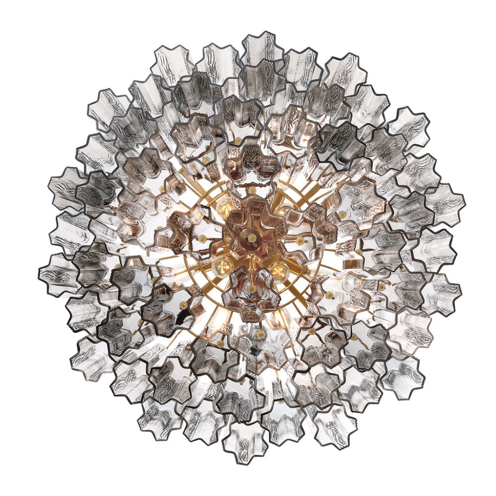 Crystorama Addis 26.75" 12-Light Chandelier Aged Brass Smoke