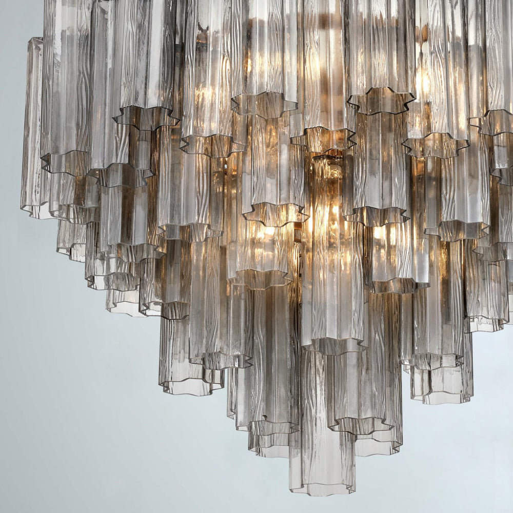 Crystorama Addis 26.75" 12-Light Chandelier Aged Brass Smoke