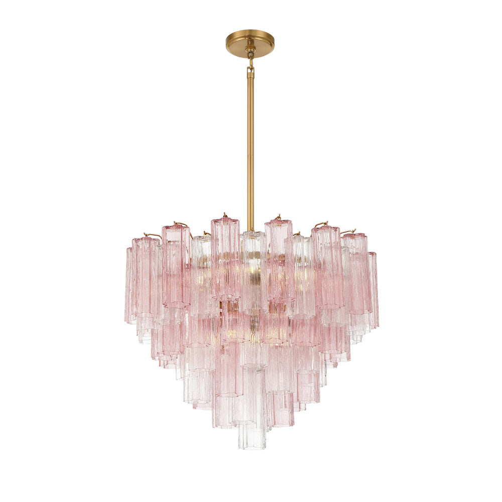Crystorama Addis 26.75" 12-Light Chandelier Aged Brass Spring