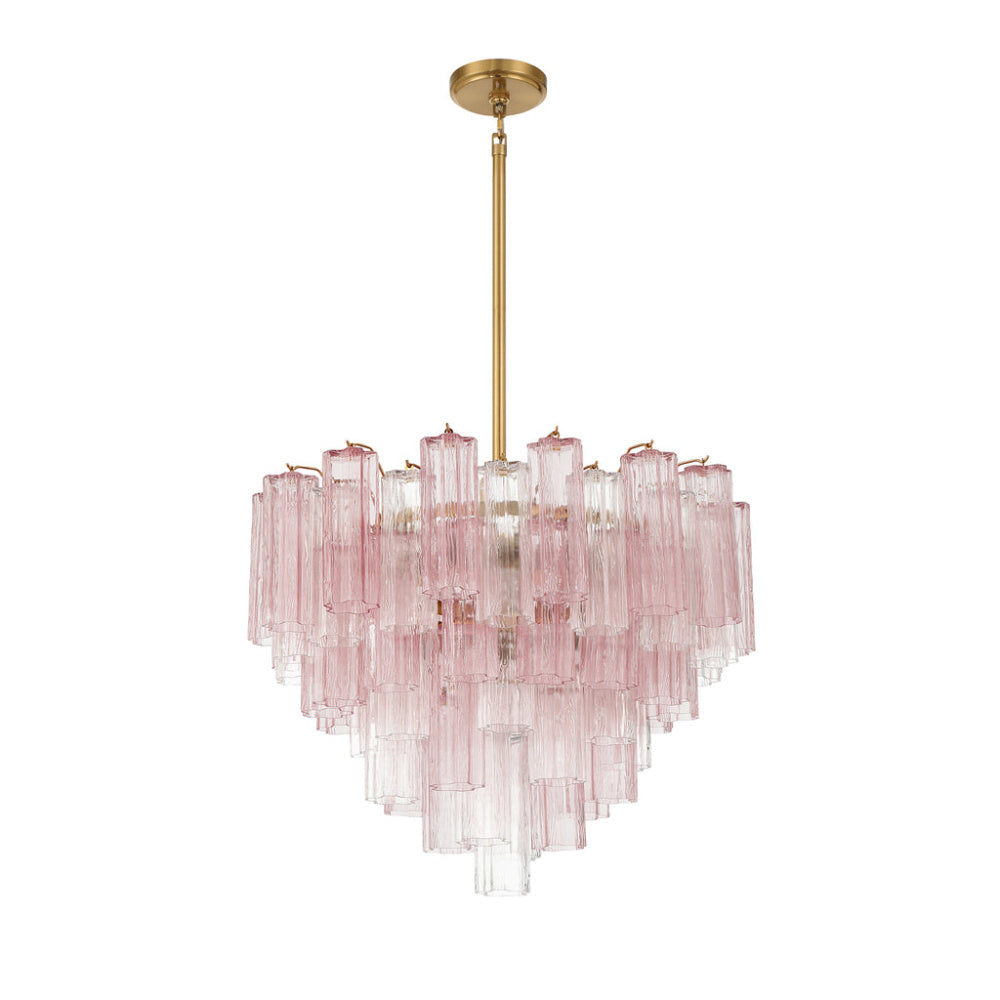 Crystorama Addis 26.75" 12-Light Chandelier Aged Brass Spring