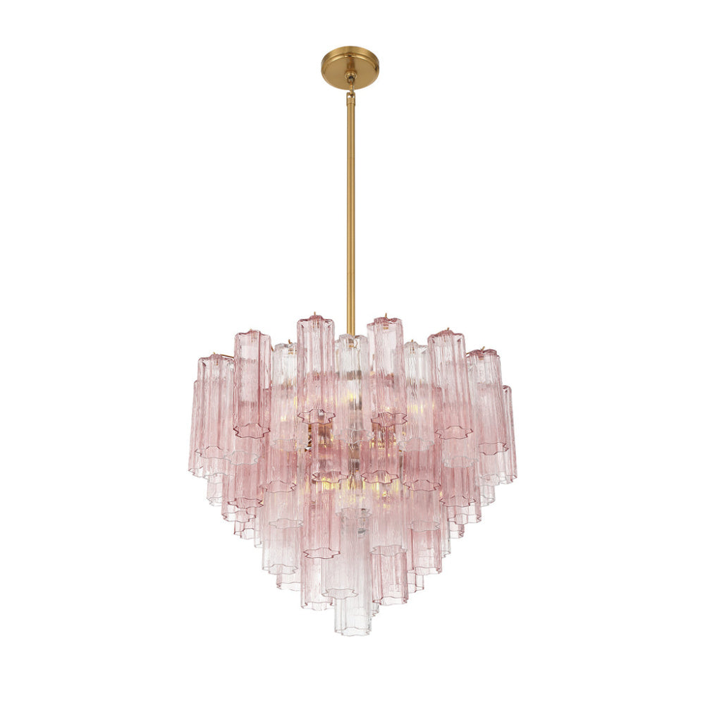 Crystorama Addis 26.75" 12-Light Chandelier Aged Brass Spring