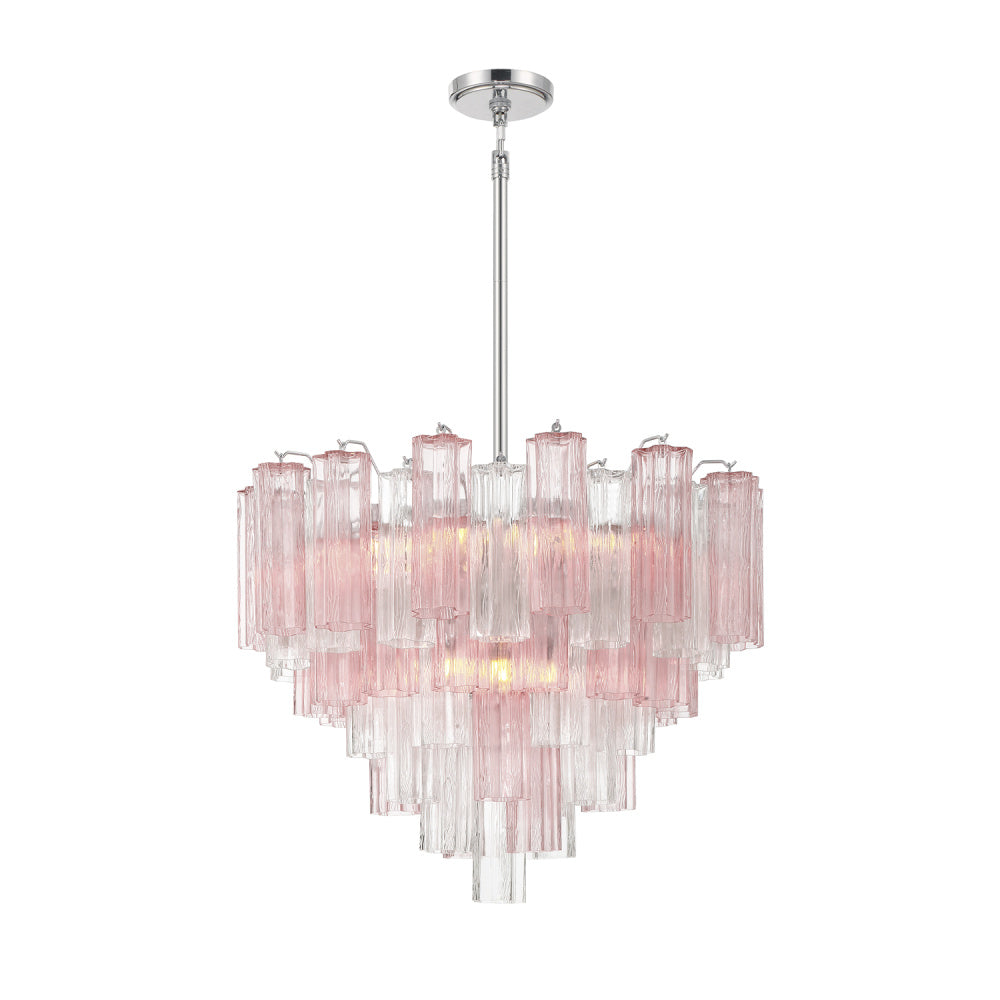 Crystorama Addis 26.75" 12-Light Chandelier Polished Chrome Spring