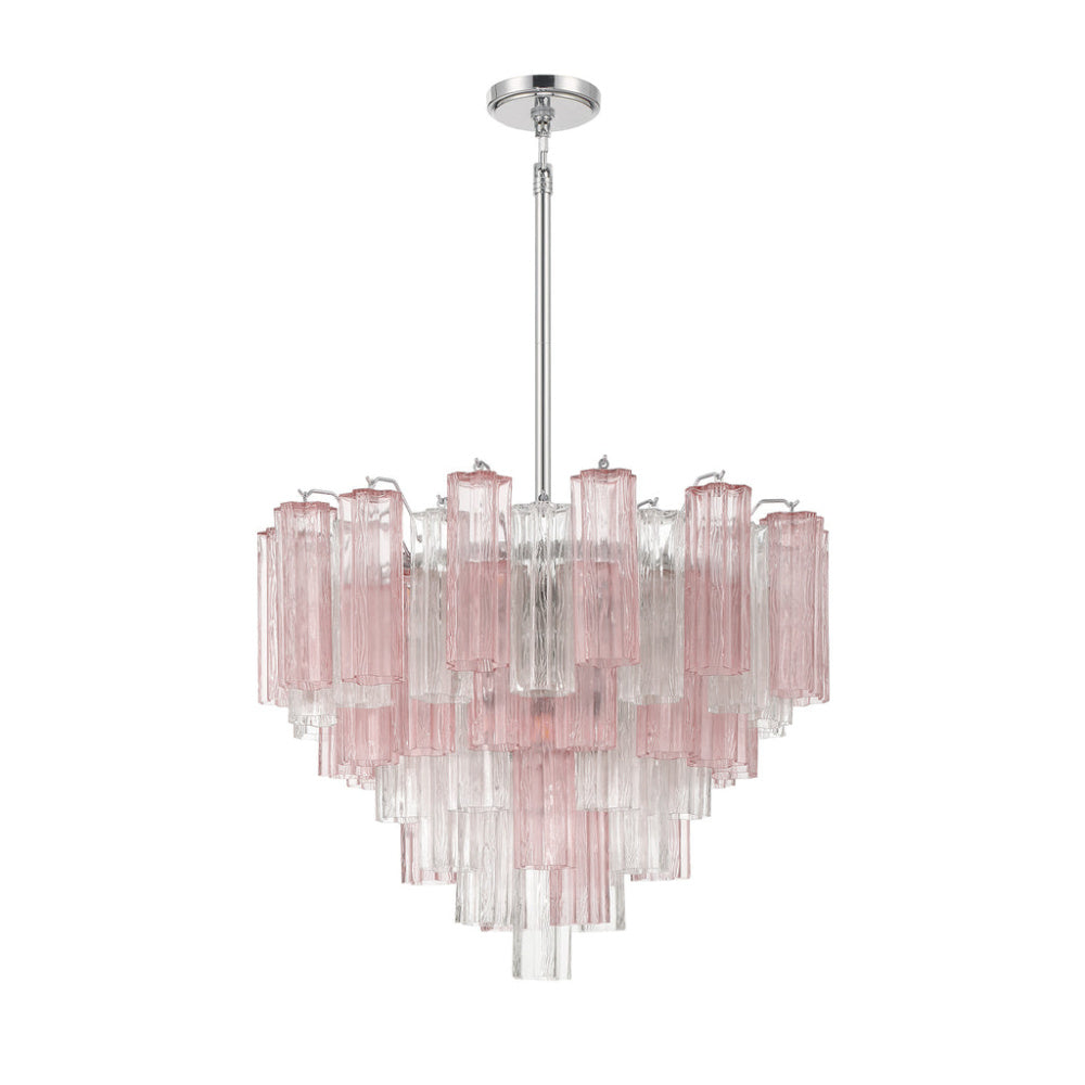 Crystorama Addis 26.75" 12-Light Chandelier Polished Chrome Spring