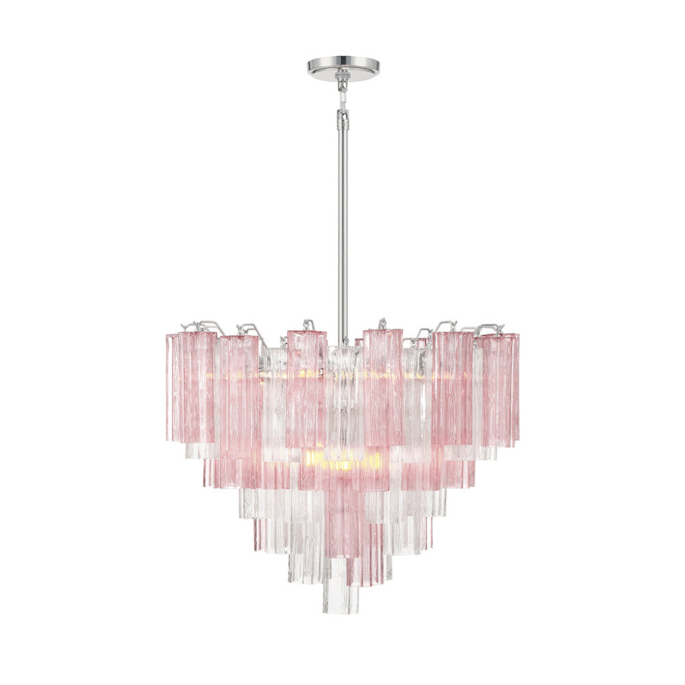 Crystorama Addis 26.75" 12-Light Chandelier Polished Chrome Spring
