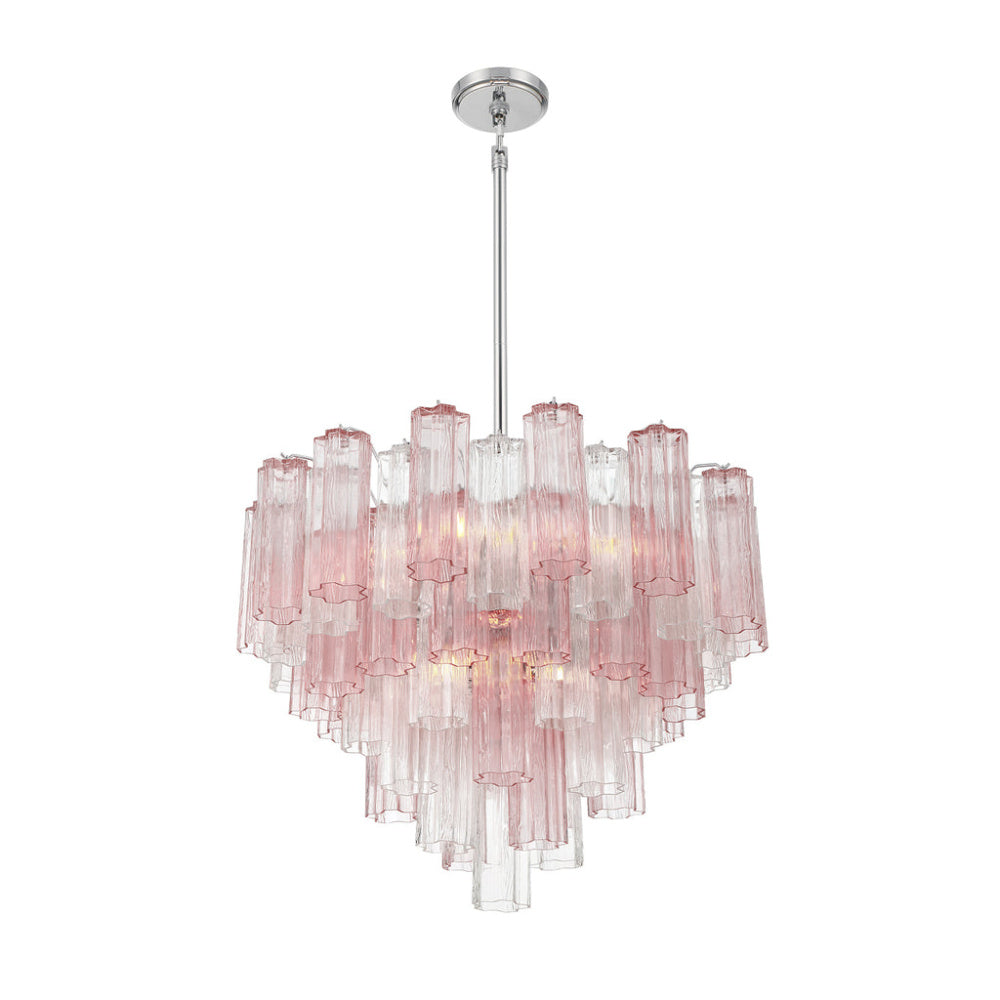 Crystorama Addis 26.75" 12-Light Chandelier Polished Chrome Spring
