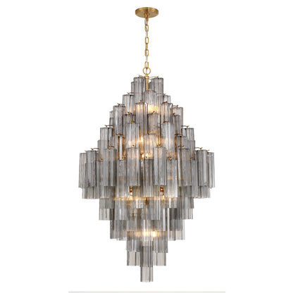 Crystorama Addis 31.5" 20-Light Chandelier Aged Brass Smoke