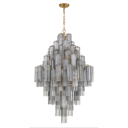 Crystorama Addis 31.5" 20-Light Chandelier Aged Brass Smoke
