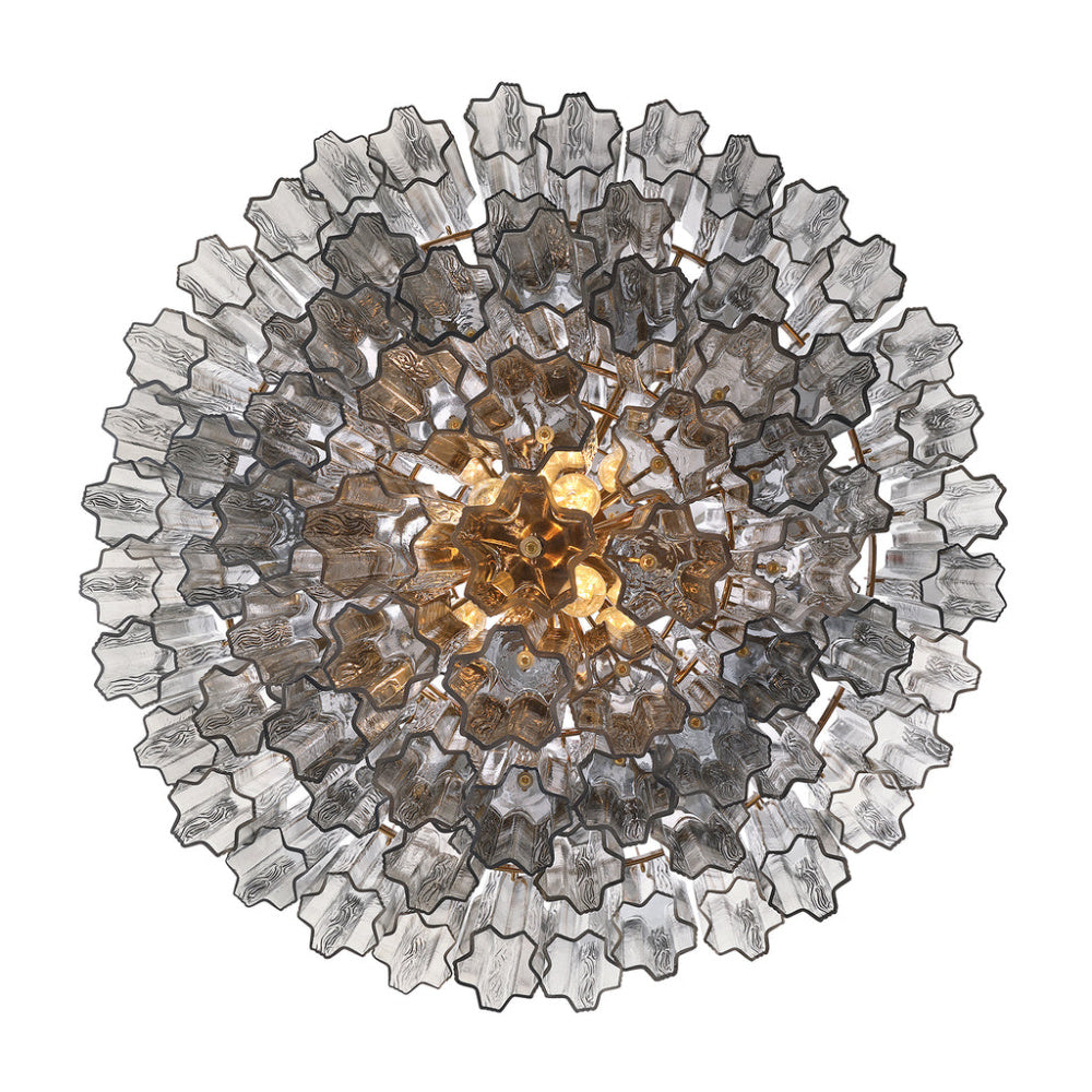 Crystorama Addis 31.5" 20-Light Chandelier Aged Brass Smoke