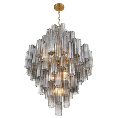 Crystorama Addis 31.5" 20-Light Chandelier Aged Brass Smoke