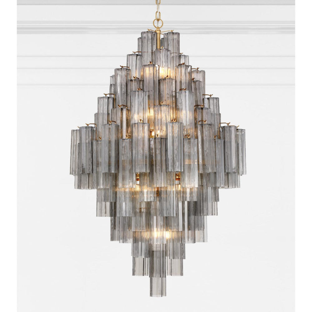 Crystorama Addis 31.5" 20-Light Chandelier Aged Brass Smoke