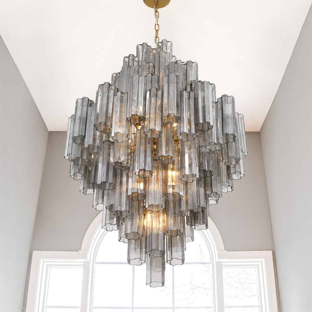 Crystorama Addis 31.5" 20-Light Chandelier Aged Brass Smoke lifestyle
