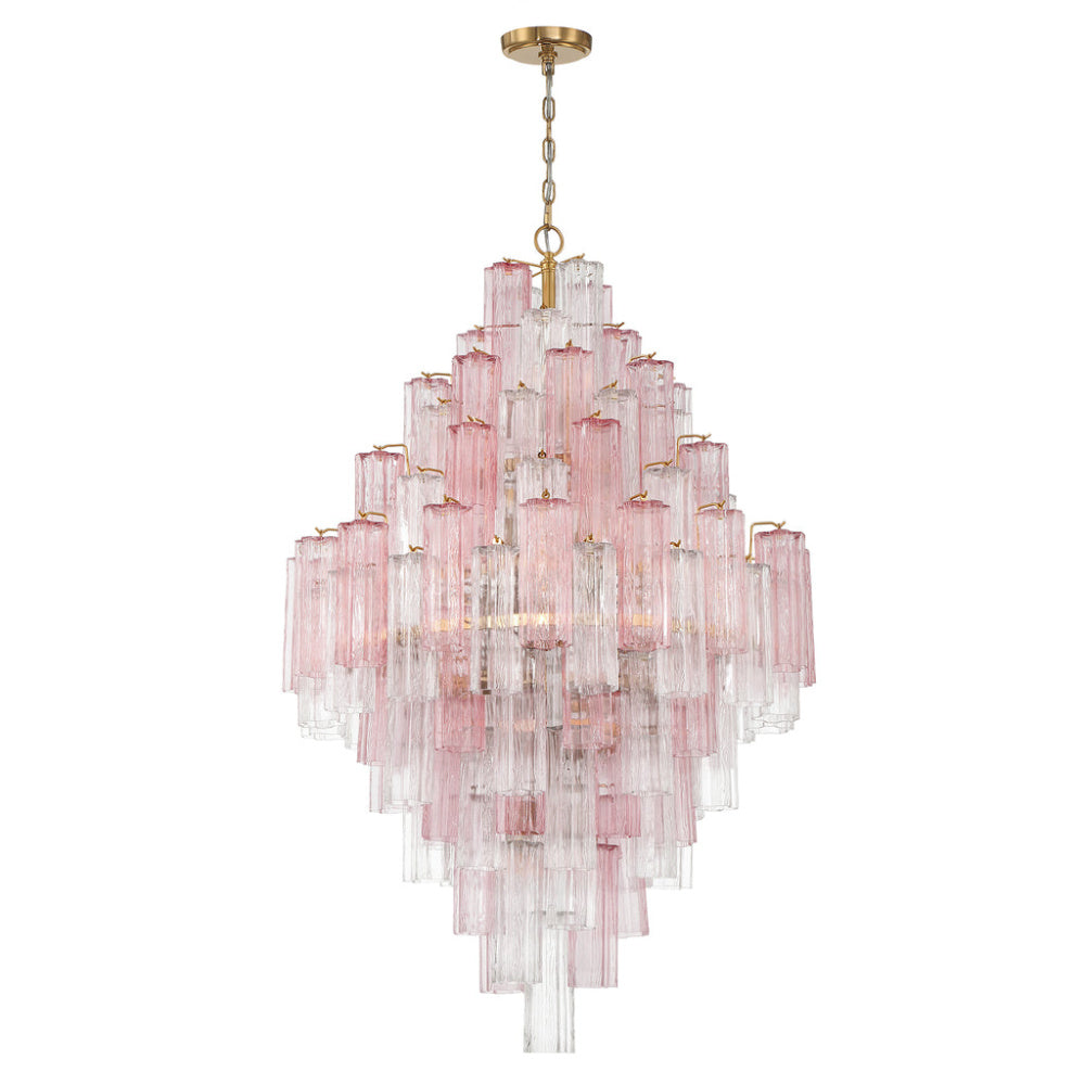 Crystorama Addis 31.5" 20-Light Chandelier Aged Brass Spring