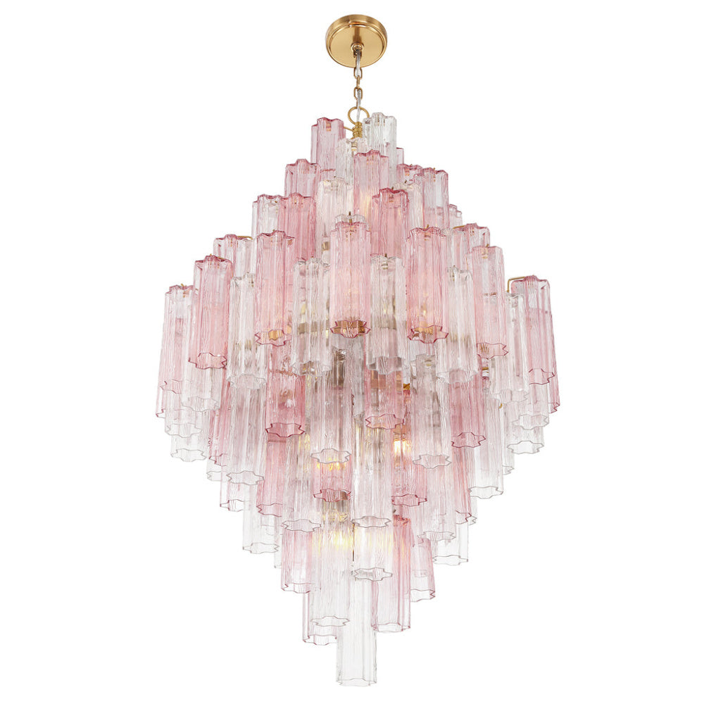 Crystorama Addis 31.5" 20-Light Chandelier Aged Brass Spring