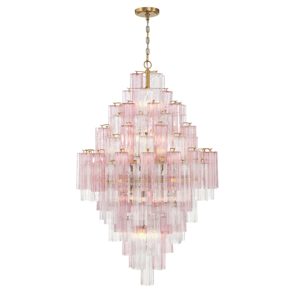 Crystorama Addis 31.5" 20-Light Chandelier Aged Brass Spring