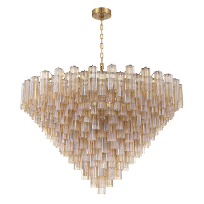 Crystorama Addis 62" 40-Light Chandelier Aged Brass Amber - detail