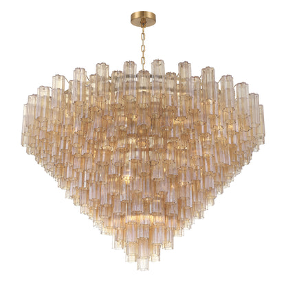 Crystorama Addis 62" 40-Light Chandelier Aged Brass Amber - detail