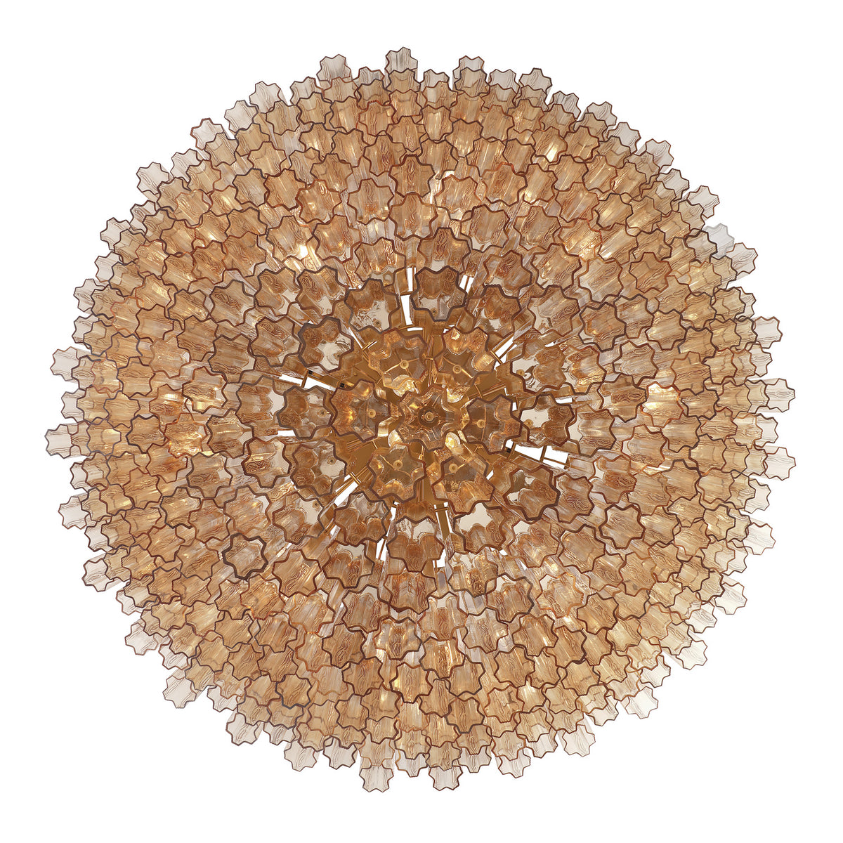 Crystorama Addis 62" 40-Light Chandelier Aged Brass Amber - detail