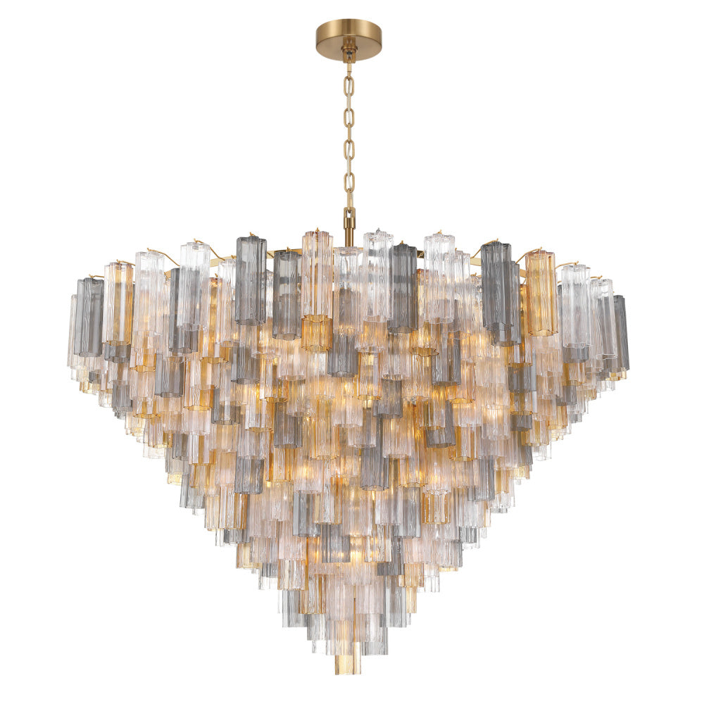 Crystorama Addis 62" 40-Light Chandelier Aged Brass Autumn
