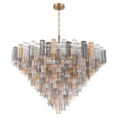 Crystorama Addis 62" 40-Light Chandelier Aged Brass Autumn - detail