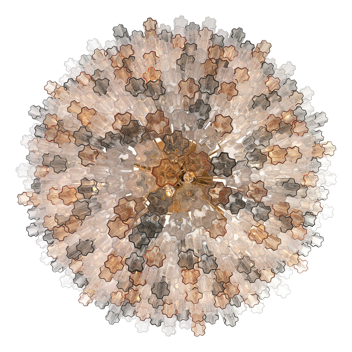 Crystorama Addis 62" 40-Light Chandelier Aged Brass Autumn - detail