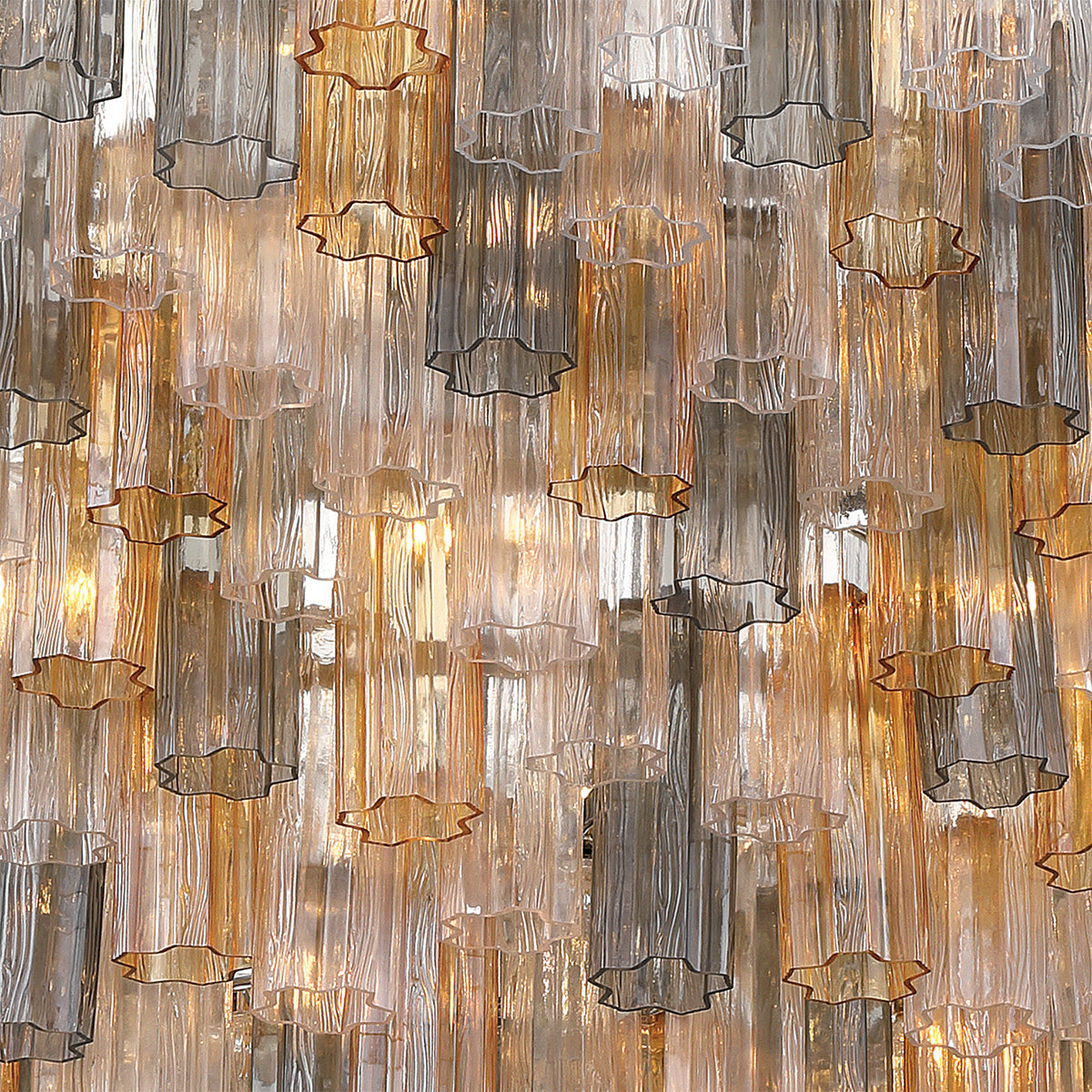 Crystorama Addis 62" 40-Light Chandelier Aged Brass Autumn - detail