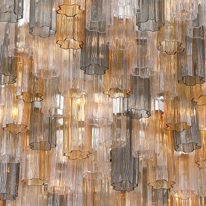 Crystorama Addis 62" 40-Light Chandelier Aged Brass Autumn - detail