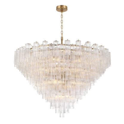 Crystorama Addis 62" 40-Light Chandelier Aged Brass Clear