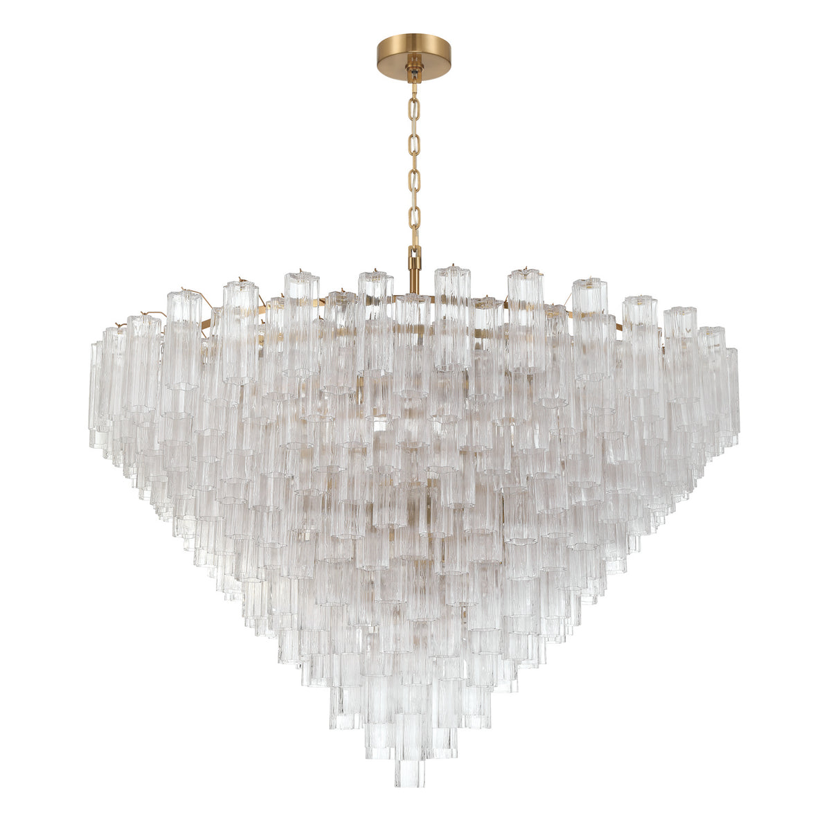 Crystorama Addis 62" 40-Light Chandelier Aged Brass Clear - detail
