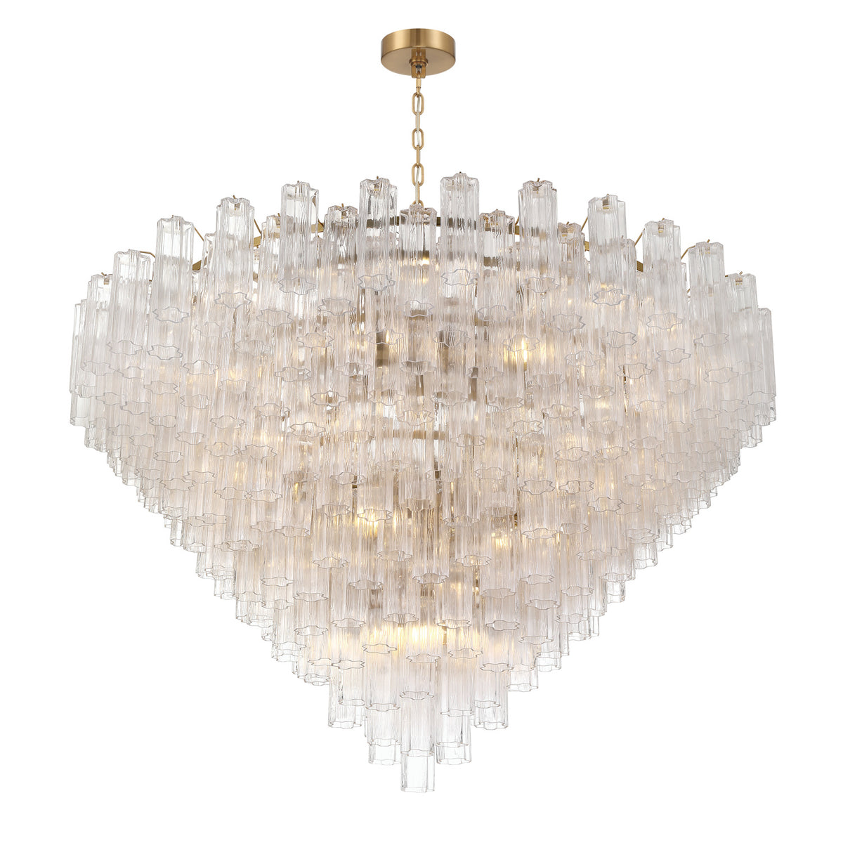 Crystorama Addis 62" 40-Light Chandelier Aged Brass Clear - detail