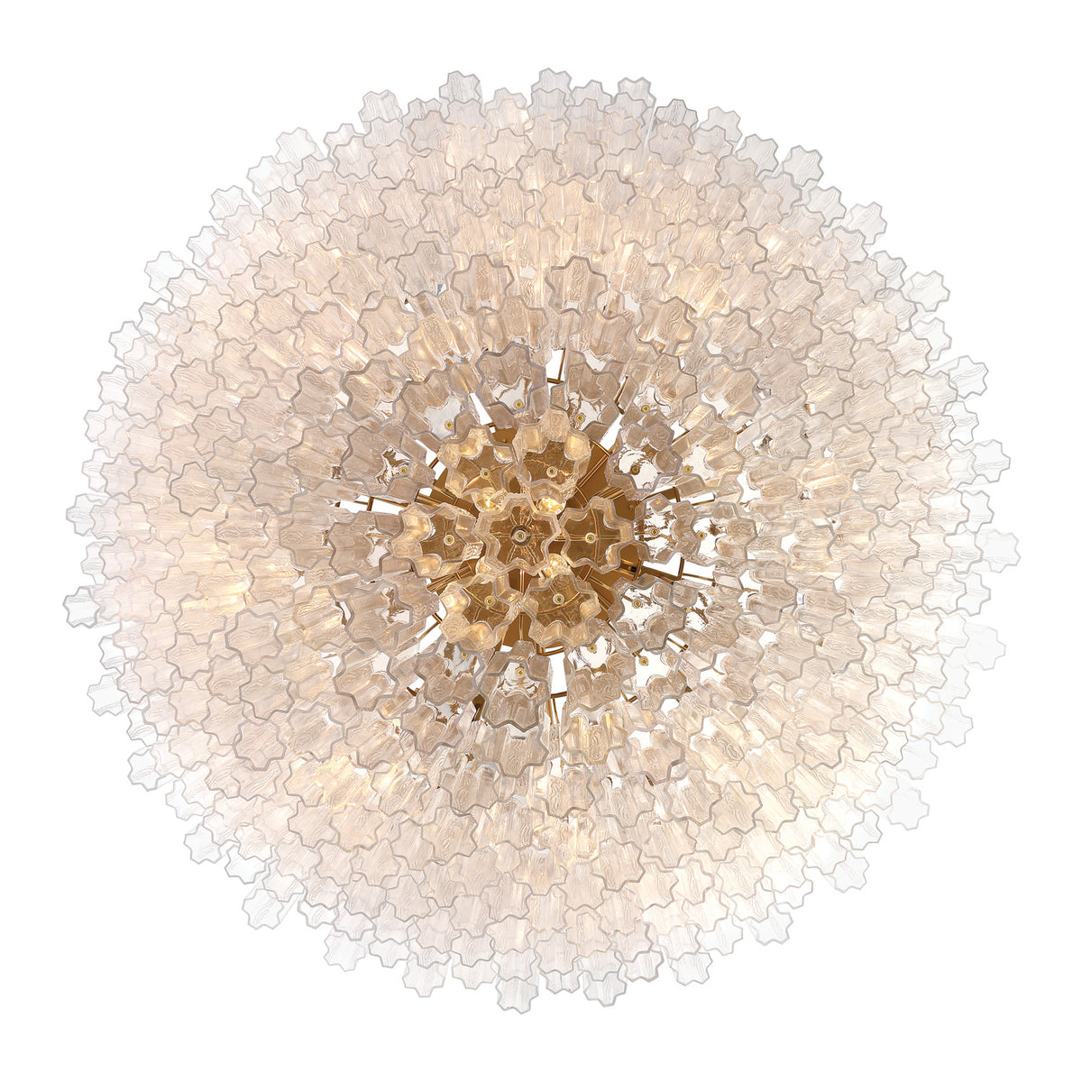 Crystorama Addis 62" 40-Light Chandelier Aged Brass Clear - detail