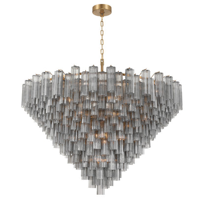 Crystorama Addis 62" 40-Light Chandelier Aged Brass Smoke