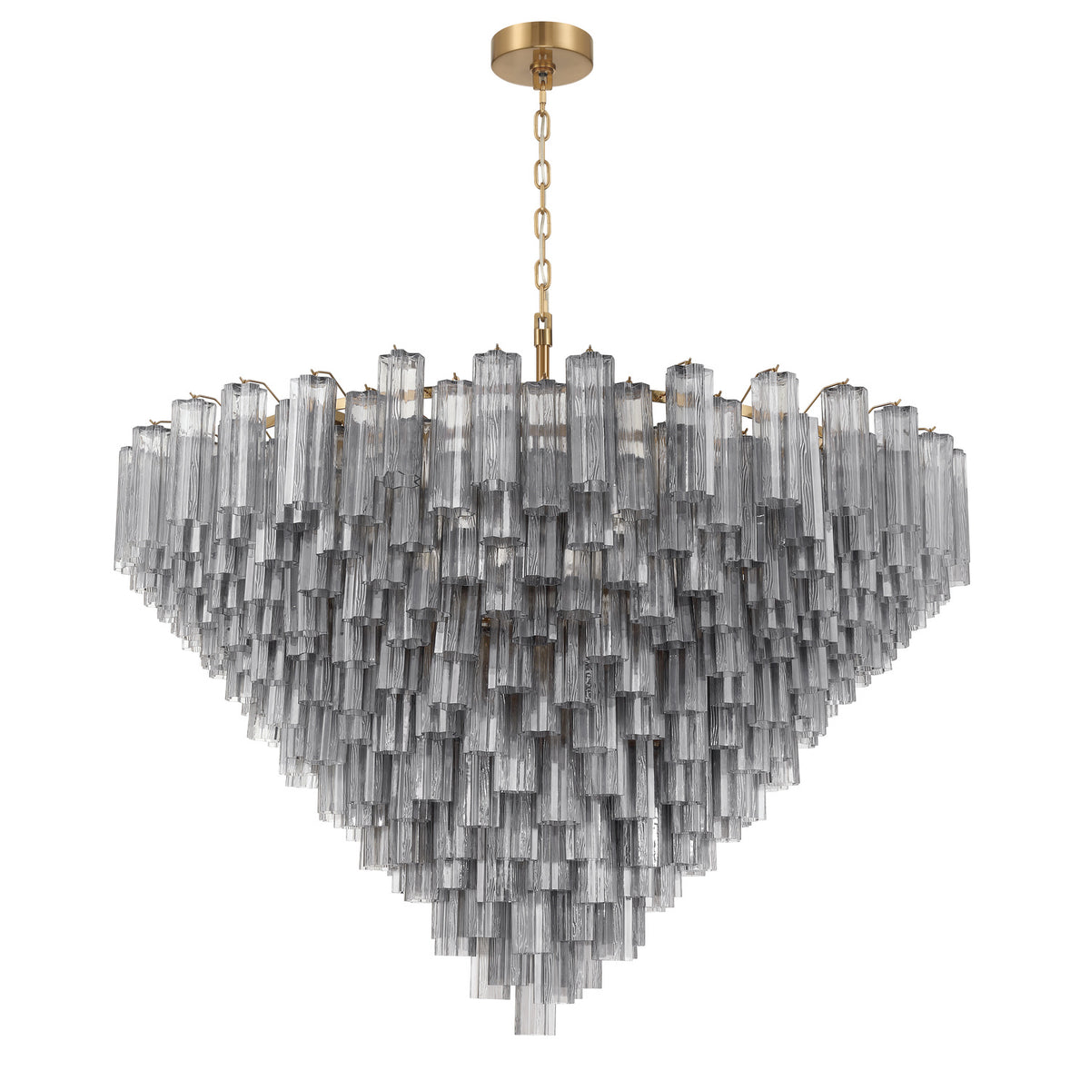 Crystorama Addis 62" 40-Light Chandelier Aged Brass Smoke - detail