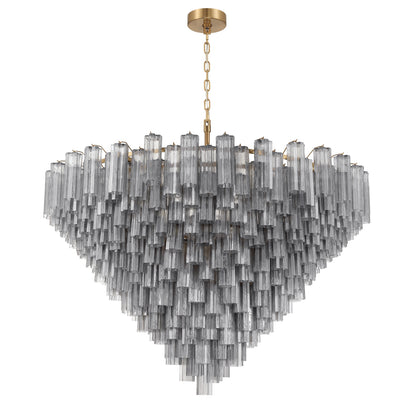 Crystorama Addis 62" 40-Light Chandelier Aged Brass Smoke - detail