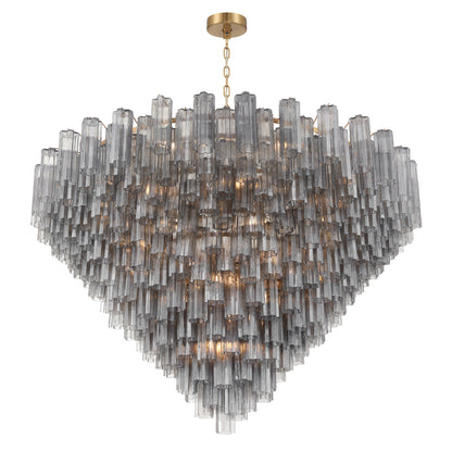 Crystorama Addis 62" 40-Light Chandelier Aged Brass Smoke - detail