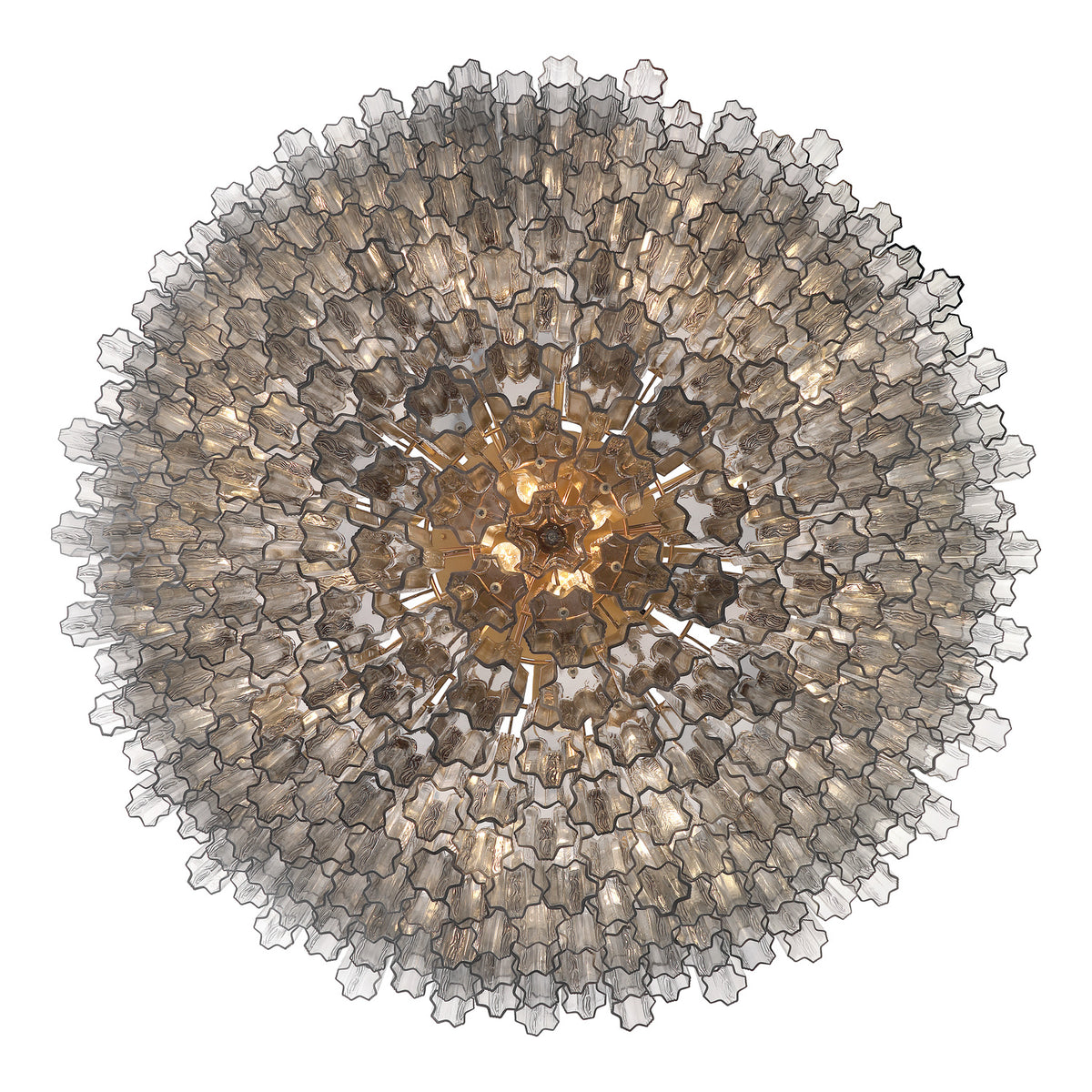 Crystorama Addis 62" 40-Light Chandelier Aged Brass Smoke - detail