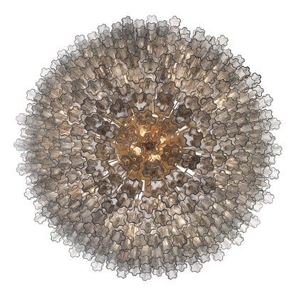 Crystorama Addis 62" 40-Light Chandelier Aged Brass Smoke - detail