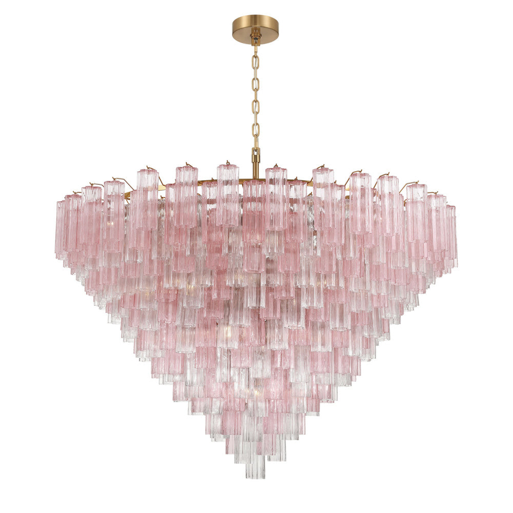 Crystorama Addis 62" 40-Light Chandelier Aged Brass Spring