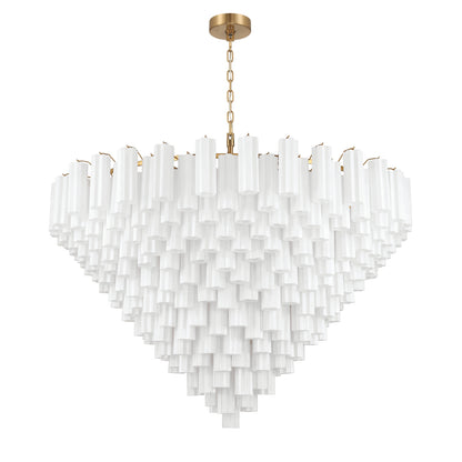 Crystorama Addis 62" 40-Light Chandelier Aged Brass White - detail
