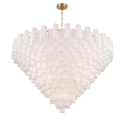 Crystorama Addis 62" 40-Light Chandelier Aged Brass White - detail