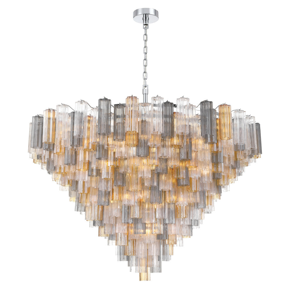 Crystorama Addis 62" 40-Light Chandelier Polished Chrome Autumn
