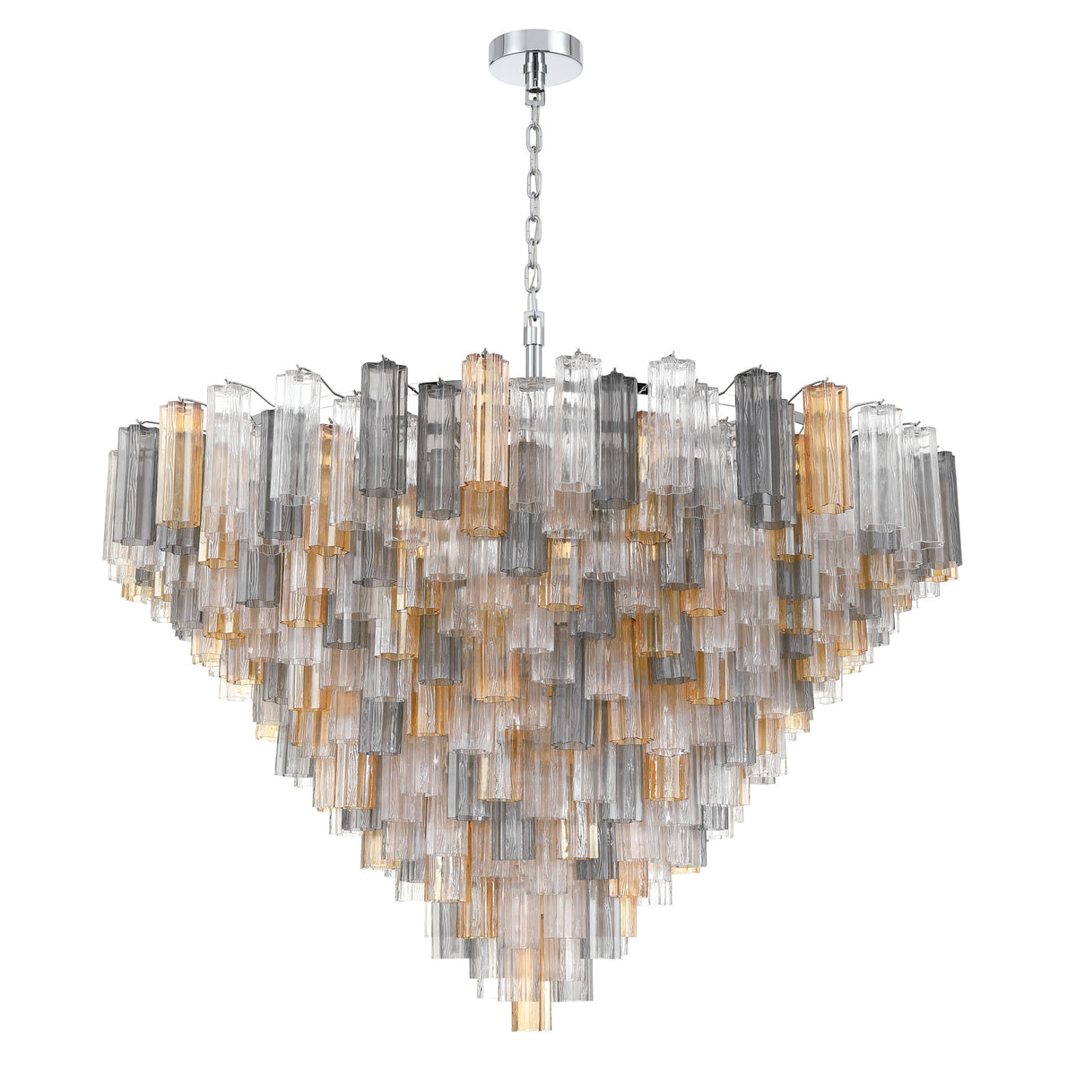 Crystorama Addis 62" 40-Light Chandelier Polished Chrome Autumn - detail