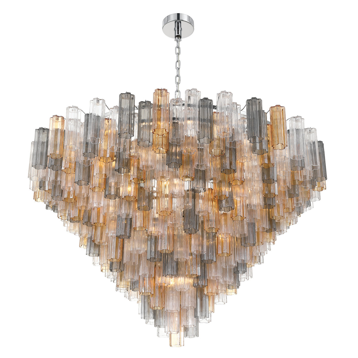 Crystorama Addis 62" 40-Light Chandelier Polished Chrome Autumn - detail