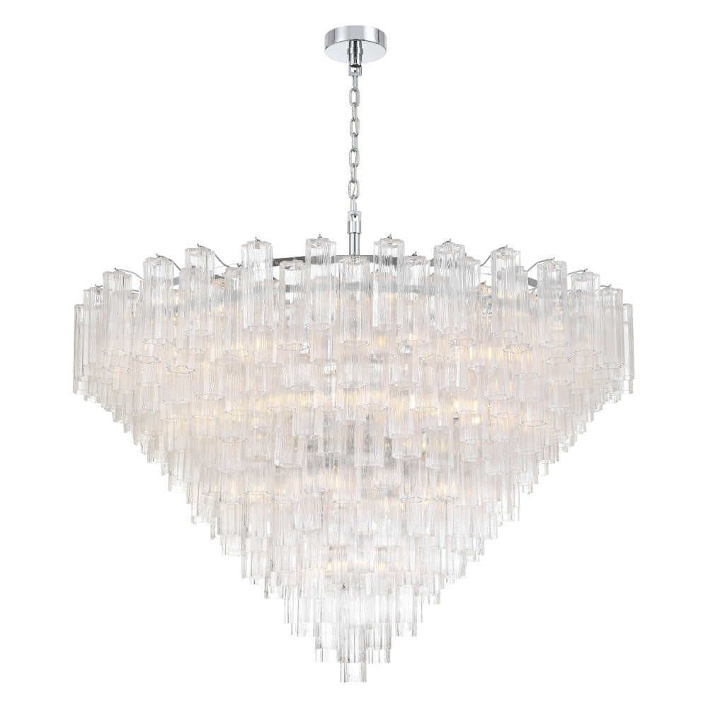 Crystorama Addis 62" 40-Light Chandelier Polished Chrome Clear