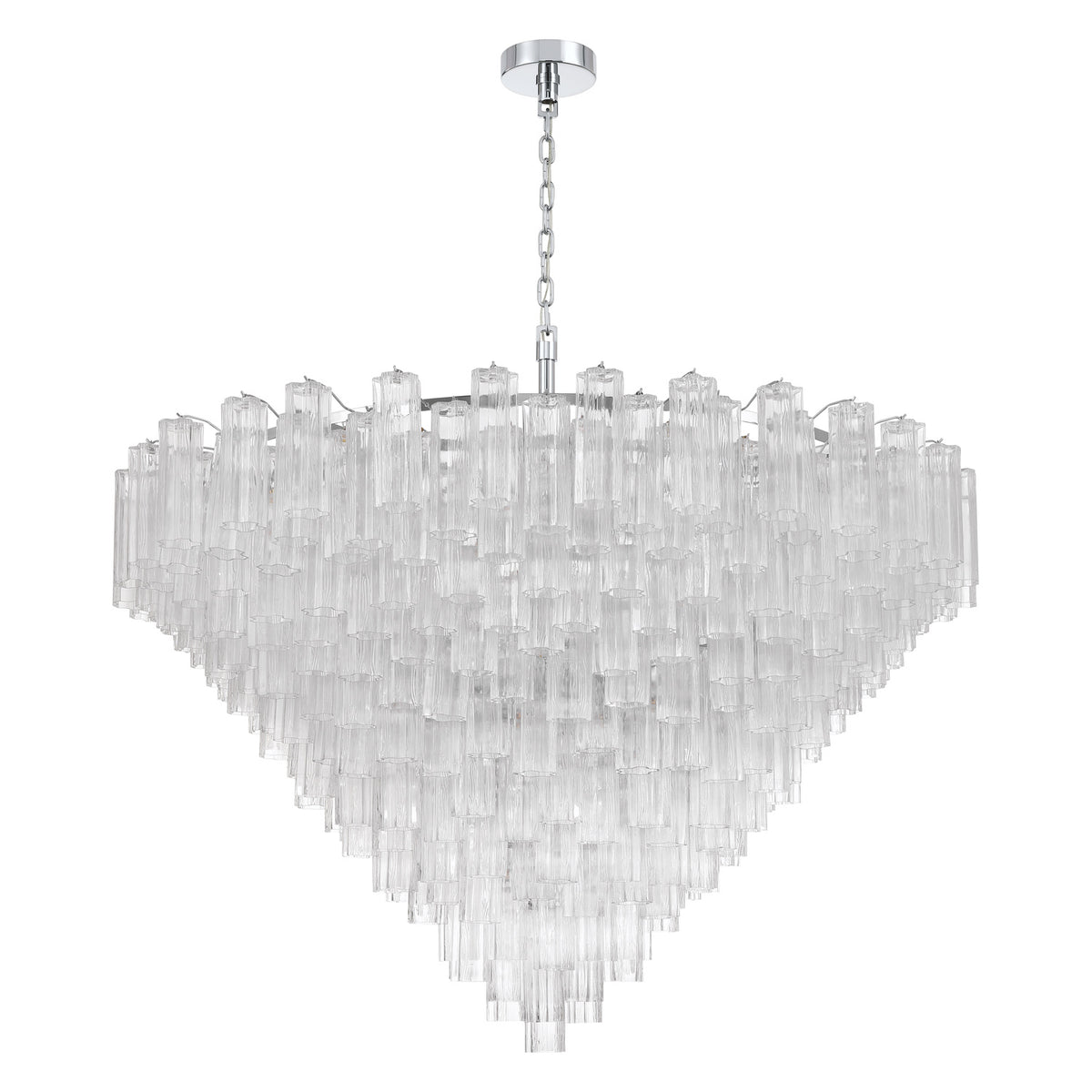 Crystorama Addis 62" 40-Light Chandelier Polished Chrome Clear - detail