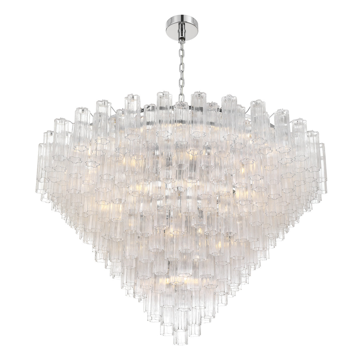 Crystorama Addis 62" 40-Light Chandelier Polished Chrome Clear - detail